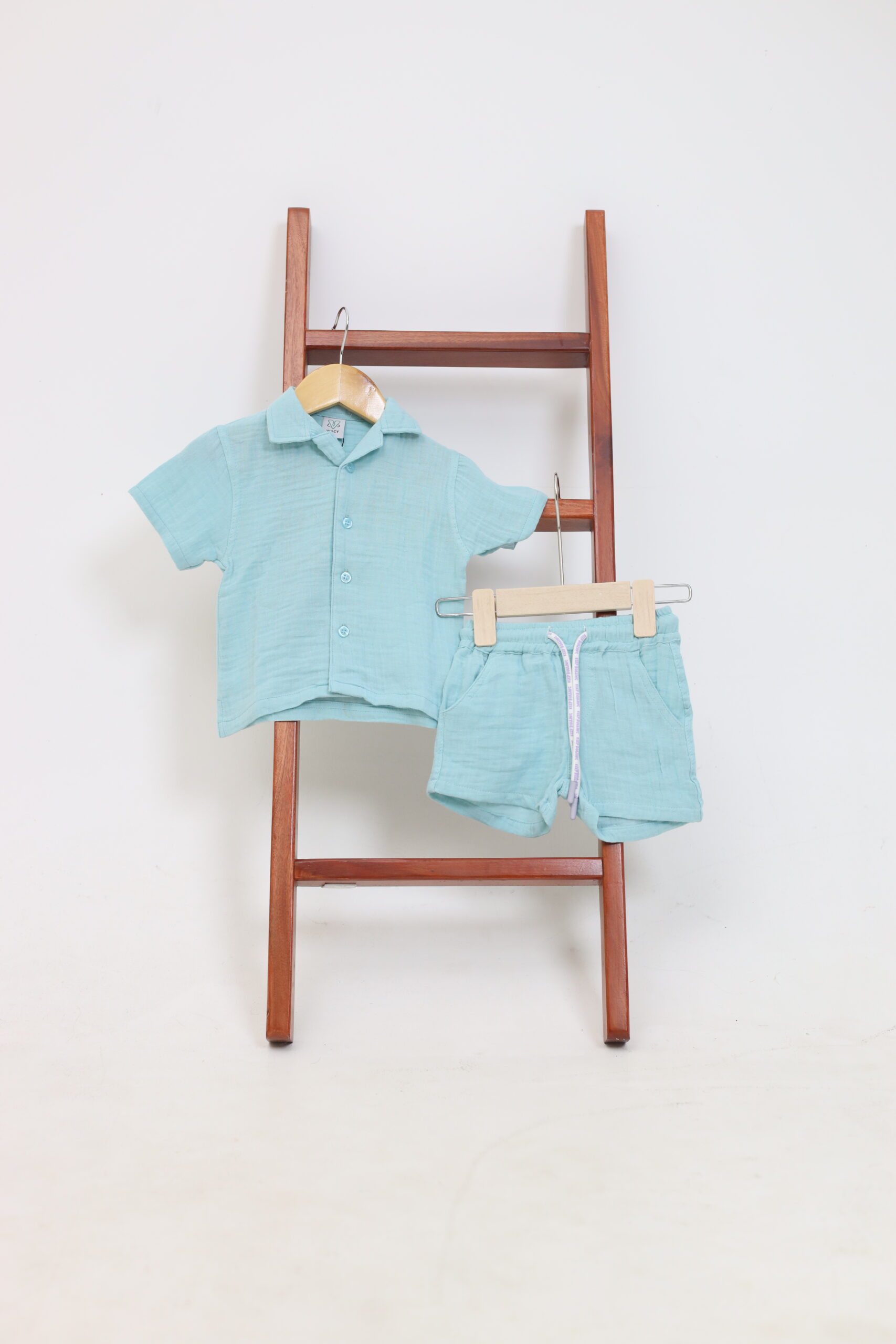 Kids Cotton Muslin Co-ord Set | Boxy Fit Shirt & Shorts