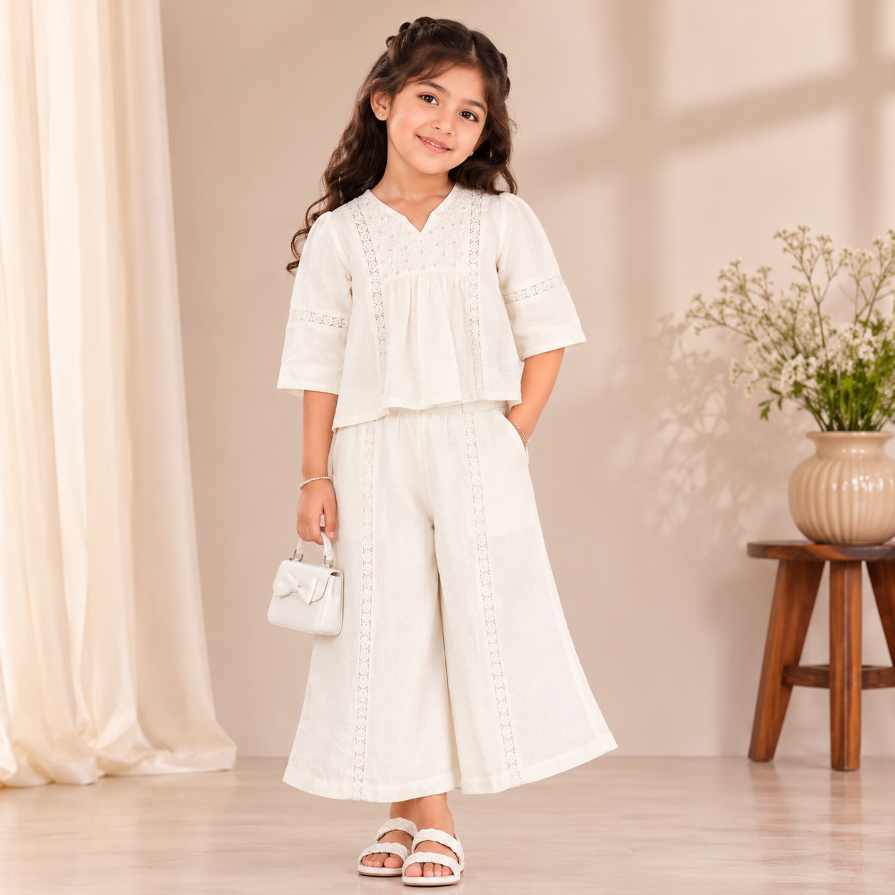 Girls Blossom Cord Set – Graceful & Trendy Kids Wear - Image 3