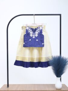 Girls Embroidered Ethnic Top & Skirt Set Hover